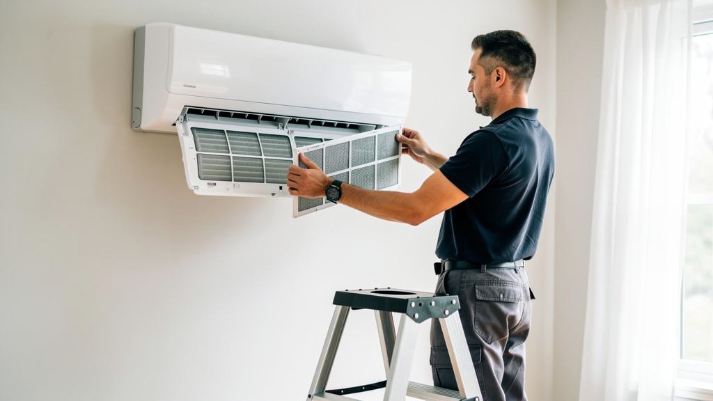 Nettoyage des filtres d'une climatisation murale